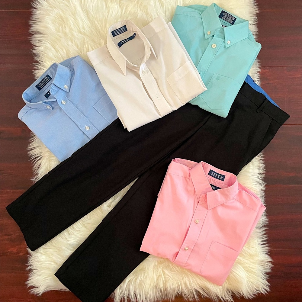 Dress Shirt - teal, pink, white, blue